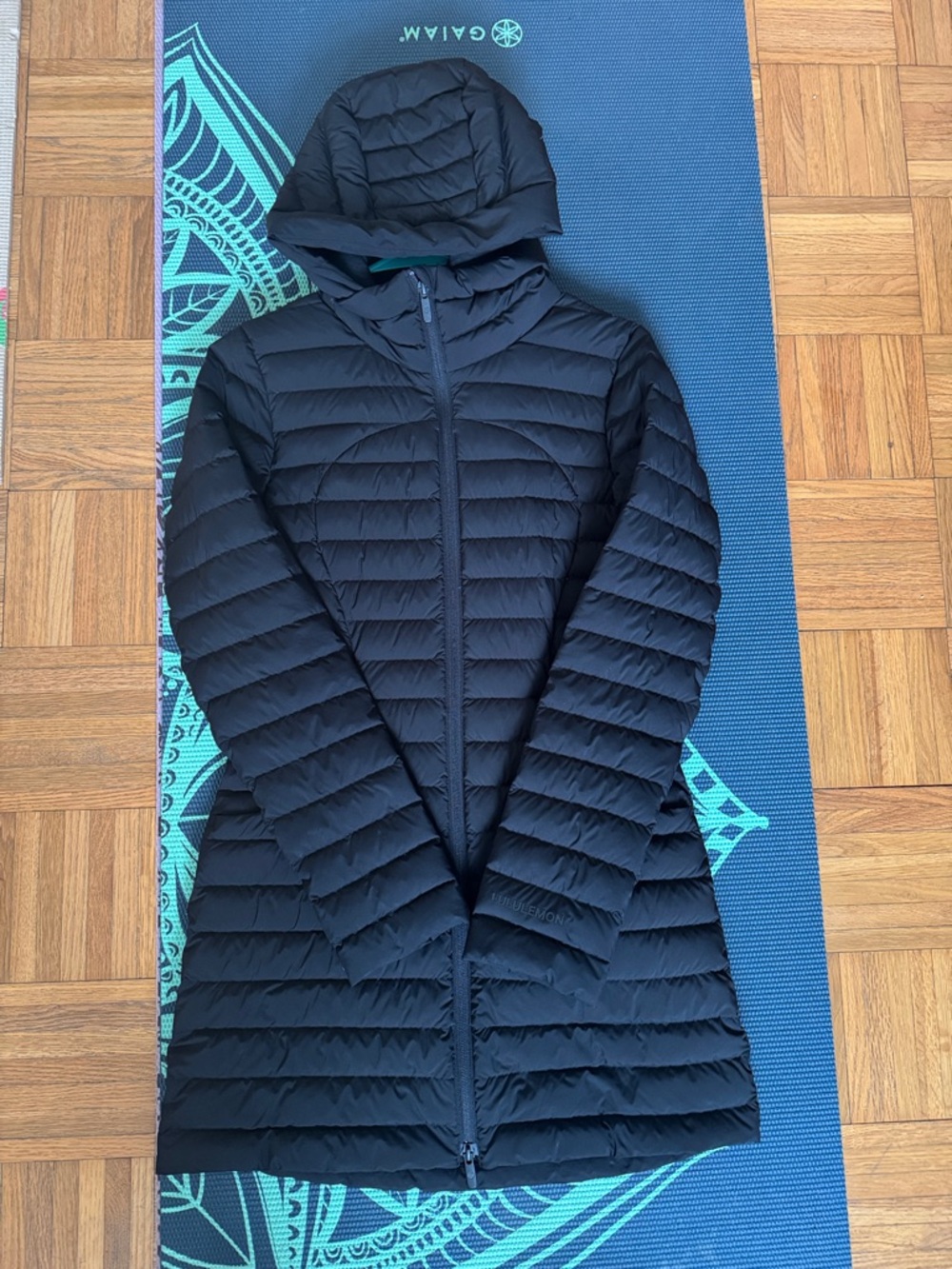 lululemon athletica Black Quilted Hooded Packable Women's Puffer Coat
